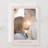 レトロスタイリッシュピーチピンク写真 セーブザデート (裏面)