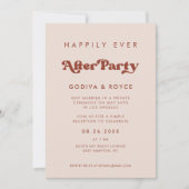 レトロスタイリッシュピーチピンク幸いにもパーティー後 招待状 (正面)