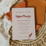 レトロスタイリッシュピーチピンク幸いにもパーティー後 招待状<br><div class="desc">祝結婚パーティーの後で幸せシンプルに披露宴と一緒。レトロなシックなテーマ：あなたの文房具のためのこのスタイリッシュわずかにヴィンテージとタイポグラフィのデザインを採用しま結婚す，燃えたオレンジ色，テラコッタ，ブラウンシュガー&ピーピンクカラーのテーマ.完全にカスタマイズ可能な文字、色、背景。</div>
