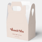 レトロスタイリッシュピーチピンク結婚ズ・サンキュー フェイバーボックス (オープン)