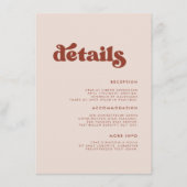 レトロスタイリッシュピーチ結婚ック詳細 エンクロージャーカード (正面)