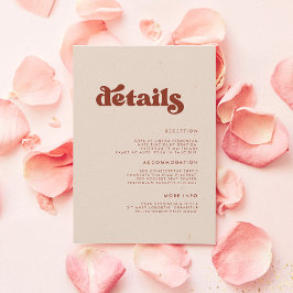 レトロスタイリッシュピーチ結婚ック詳細 エンクロージャーカード