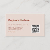 レトロスタイリッシュピーチ結婚ピンクの愛を捉える エンクロージャーカード (正面)