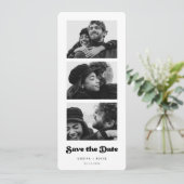 レトロスタイリッシュフォトストリップ日付を保存 案内状 (スタンド正面)