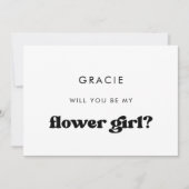 レトロスタイリッシュフラワーガール提案カード 招待状 (正面)