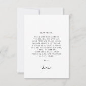 レトロスタイリッシュブライダルシャワーサンキューカード 招待状 (裏面)