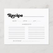 レトロスタイリッシュブライダルシャワーレシピカード (正面)