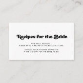 レトロスタイリッシュブライダルシャワーレシピ要求カード エンクロージャーカード (正面)