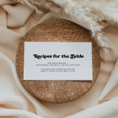 レトロスタイリッシュブライダルシャワーレシピ要求カード エンクロージャーカード