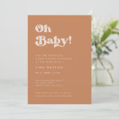 レトロスタイリッシュブラウンシュガーオベビー 招待状 (スタンド正面)