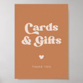 レトロスタイリッシュブラウンシュガーカード&ギフトサイン ポスター (正面)