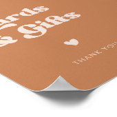 レトロスタイリッシュブラウンシュガーカード&ギフトサイン ポスター (角)