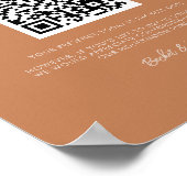 レトロスタイリッシュブラウンシュガーハネムーン基金QRコード ポスター (角)