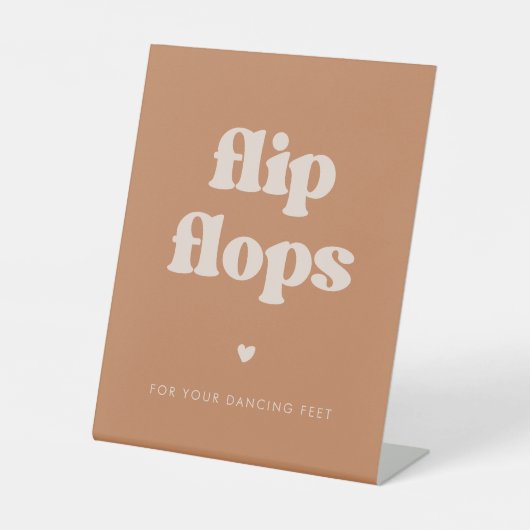 レトロスタイリッシュブラウンシュガービーチサンダル結婚ズ 台座サイン (正面)