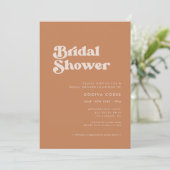 レトロスタイリッシュブラウンシュガーブライダルシャワー 招待状 (スタンド正面)