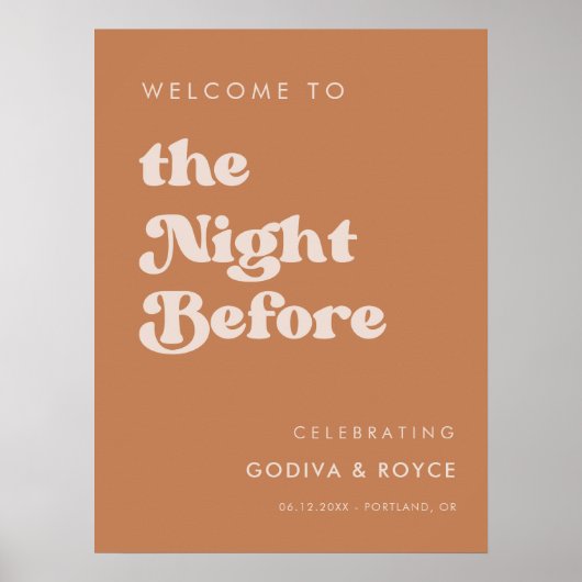 レトロスタイリッシュブラウンシュガー大歓迎の夜 ポスター (正面)