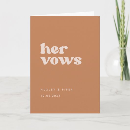 レトロスタイリッシュブラウンシュガー結婚ズの願い カード (正面)