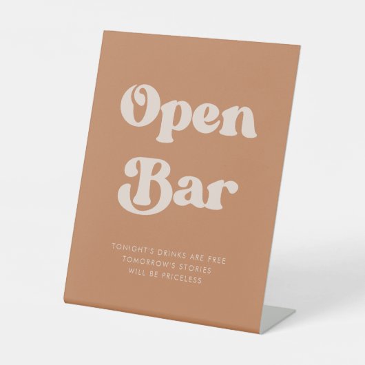 レトロスタイリッシュブラウンシュガー結婚ズオープンバー 台座サイン (正面)