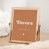 レトロスタイリッシュブラウンシュガー結婚式の引き出物徴候 ポスター