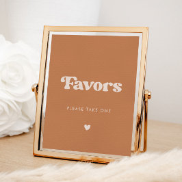 レトロスタイリッシュブラウンシュガー結婚式の引き出物徴候 ポスター