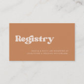 レトロスタイリッシュブラウン糖結婚の登録証 エンクロージャーカード (正面)