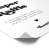 レトロスタイリッシュブラック&ホワイトおむつラッフルサイン ポスター (角)