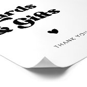 レトロスタイリッシュブラック&ホワイトのカード&ギフトサイン ポスター (角)