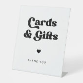 レトロスタイリッシュブラック&ホワイトのカード&ギフトサイン 台座サイン (正面)