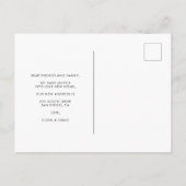 レトロスタイリッシュブラック&ホワイトの動きに関する発表 ポストカード (裏面)