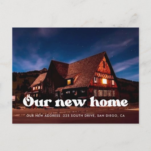 レトロスタイリッシュブラック&ホワイトの動きに関する発表 ポストカード (正面)