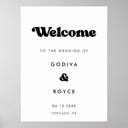 レトロスタイリッシュブラック&ホワイトへようこそ私た結婚ちの ポスター (正面)