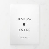 レトロスタイリッシュブラック&ホワイトオールインワン結婚ズ 三つ折り招待状 (カバー)