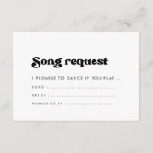 レトロスタイリッシュブラック&ホワイトソングリクエスト エンクロージャーカード (正面)