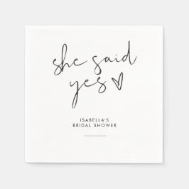 レトロスタイリッシュブラック&ホワイトブライダルシャワー スタンダードカクテルナプキン