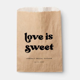 レトロスタイリッシュブラック&ホワイトブライダルシャワー フェイバーバッグ