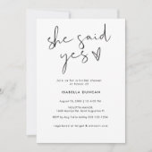 レトロスタイリッシュブラック&ホワイトブライダルシャワー 招待状 (正面)