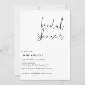 レトロスタイリッシュブラック&ホワイトブライダルシャワー 招待状 (正面)