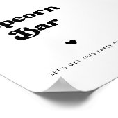 レトロスタイリッシュブラック&ホワイトポップコーンバー標識 ポスター (角)