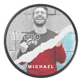 レトロスタイリッシュブラック&ホワイトポートレートフォトディスプレイ アイスホッケーパック