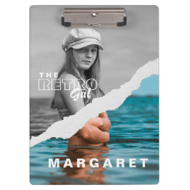 レトロスタイリッシュブラック&ホワイトポートレートフォトディスプレイ クリップボード