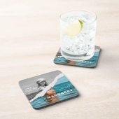 レトロスタイリッシュブラック&ホワイトポートレートフォトディスプレイ コースター (右側)