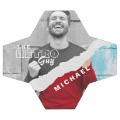 レトロスタイリッシュブラック&ホワイトポートレートフォトディスプレイ サッカーボール (フラット)