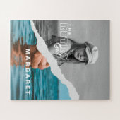 レトロスタイリッシュブラック&ホワイトポートレートフォトディスプレイ ジグソーパズル (横)