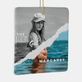 レトロスタイリッシュブラック&ホワイトポートレートフォトディスプレイ セラミックオーナメント (右)