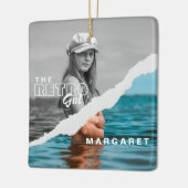 レトロスタイリッシュブラック&ホワイトポートレートフォトディスプレイ セラミックオーナメント (左)