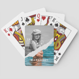 レトロスタイリッシュブラック&ホワイトポートレートフォトディスプレイ トランプ