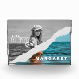 レトロスタイリッシュブラック&ホワイトポートレートフォトディスプレイ フォトブロック