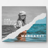 レトロスタイリッシュブラック&ホワイトポートレートフォトディスプレイ フォトプラーク (正面)