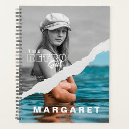 レトロスタイリッシュブラック&ホワイトポートレートフォトディスプレイ プランナー手帳