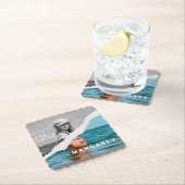 レトロスタイリッシュブラック&ホワイトポートレートフォトディスプレイ ペーパーコースター (インサイチュ)